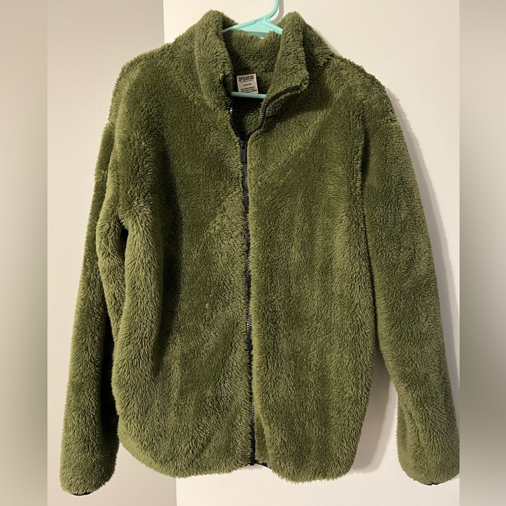 PINK Victoria's Secret Olive Fleece Jacket